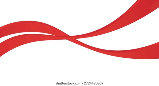 Vector red line background curve element with white space for text and message design, overlapping layers, vector. eps10