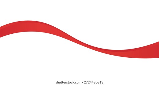 Elemento de curva de fondo de línea roja de Vector con espacio en blanco para el diseño de texto y mensajes, capas superpuestas, Vector. eps10