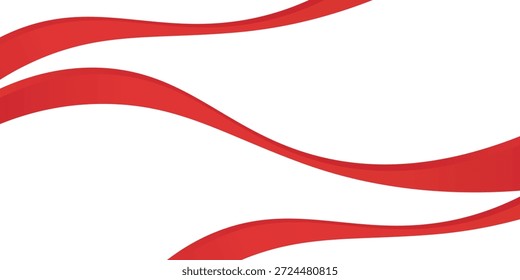 Vector red line background curve element with white space for text and message design, overlapping layers, vector. eps10