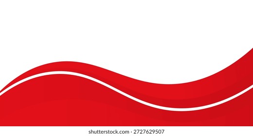 Vector red line background curve element with white space for text and message design, overlapping layers. Modern Creative trendy design