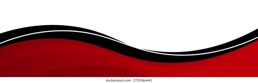 Vector red line background curve element with white space for text and message design, overlapping layers, eps10