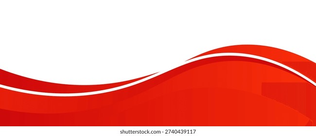 Vector red line background curve element with white space for text and message design, overlapping layers, vector illustration