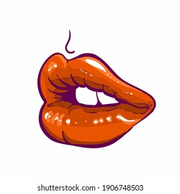 labio rojo vectorial, labios de beso