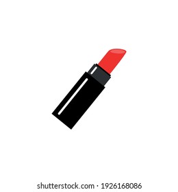Icono de lápiz labial rojo vector aislado en fondo blanco.