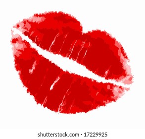 Vector Red Lipstick Kiss