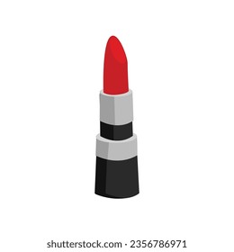 Vector of red lipstick makeup illustration.