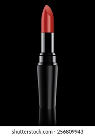Vector red lipstick on black, illustration