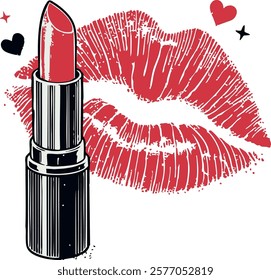 vector red lipstick on white background - Powered by Shutterstock - Get 15% off with code: PIKWIZARD15