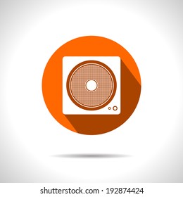 Vector red load speaker icon. Eps10