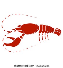 Vector Red Lobster Isolated on White Background. Fresh Organic Food.