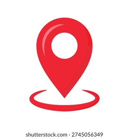 Vector Red Location Pin Icon Symbol