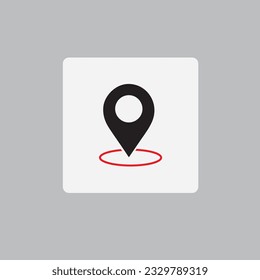 Vector red location symbol in trendy soft material style