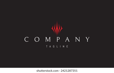 A vector red logo with an abstract image of a forged mace.