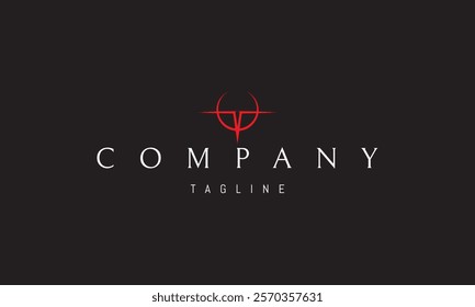 Vector red logo with an abstract image of airplane wings in the shape of the letter T.