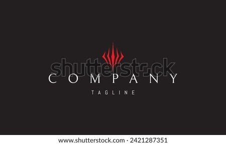 A vector red logo with an abstract image of a forged mace.