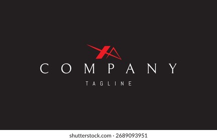 A vector red logo featuring an abstract image: a house with a roof, symbolizing safety, comfort, and stability in a minimalist style.