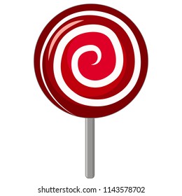 Vector red lolipop.
White background for menu, restaurant, textiles, cards, invitations, website, banner, cafes, restaurants, coffee shops, catering. 