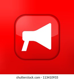 Icono del altavoz rojo vector. Eps10. Fácil de editar