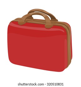 vector red luggage bag isolated on transparent background
