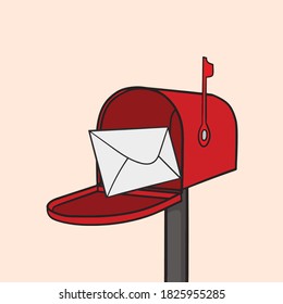 Vector red mail box illustration