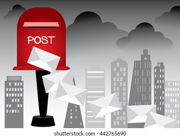 Vector of red mailbox 