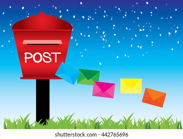 Vector of red mailbox 