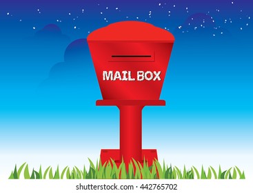 Vector of red mailbox 