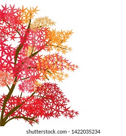 vector red maple tree, red leaf ,beautiful red tree 