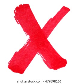 Vector Red Marker Pen Cross, No Sign, Wrong Mark