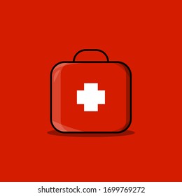 vector red medicine bag,flat design,