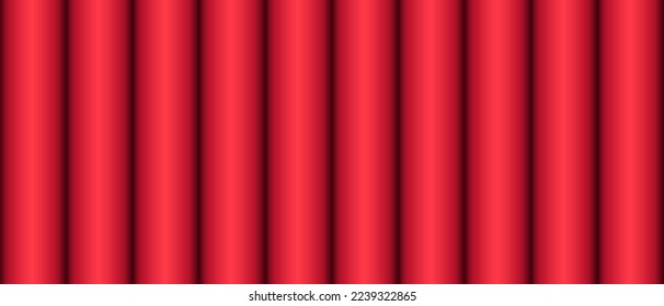 Vector red metal roof siding. Warehouse metal wall texture. Sea cargo container wall, top view. Iron waves panel, front side. Industrial construction zinc materials pattern. Corrugated board fence