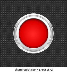 vector red metallic button - Separate layers for easy editing