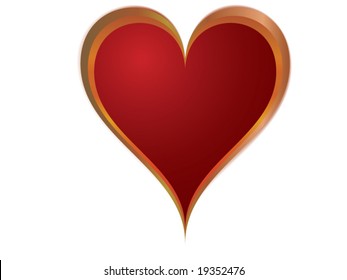 A vector red metallic heart