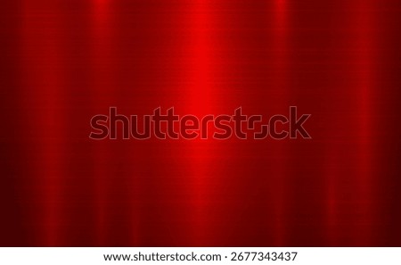 Vector red metallic tones background. Abstract gradient bright and shiny light reflection brushed steel metal texture. Illustration for background, backdrop, web, wallpaper, print and design artwork.