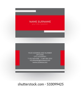 Vector red minimal geometric background with tape. Professional and formal business card 
