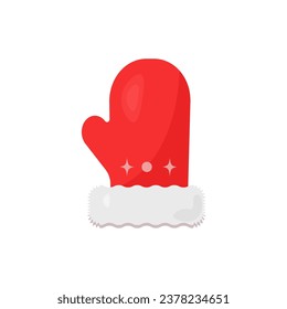 Vector red mitten. The concept of warmth and comfort. Illustration isolated on a white background, eps 10.