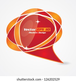 Vector red Modern speech bubble