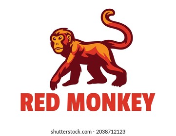 Vector of Red Monkey Mascot Logo