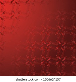 vector red music background with gradient - pattern with music notes