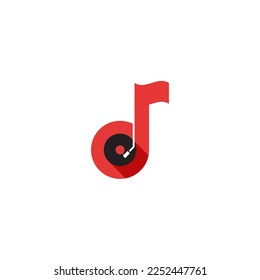 Vector red musical notes with a black circle in the center that can be used for your various illustrations
