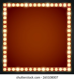 Vector red neon lights lamp vector frame template