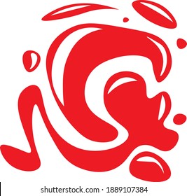 Vector Red New Blood splatter art illustration design unique editorial red color stain decoration image. Book game cartoon style tomato shop logo, detective investigation work project, icon stamp.

