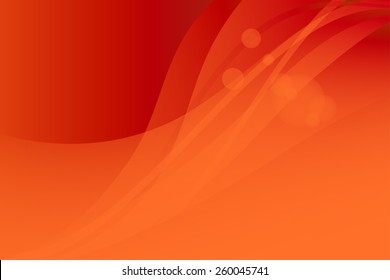 Vector red orange abstract background. Waves and glare