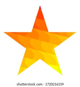 Vector red and orange abstract star on white background, illustration