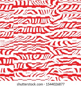 Vector red organic textured  geometric striped  seamless pattern 