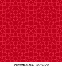 Vector Red Ornamental Seamless Line Pattern. Endless Texture. Oriental Geometric Ornament
