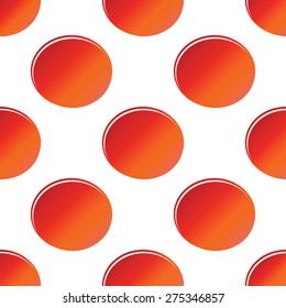 Vector red oval repeated on white background