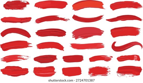 Vektorgrafik, rot, Farbe, Pinsel, Striche, Sammlung, Texturen, Elemente, künstlerisch, Grafik, Design, Schmutz, Streifen, Label, Hintergrund, Form, kreativ, Acryl, Öl