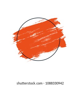 Vector red paint, ink brush stroke, brush, line or texture. Dirty artistic design element, box, frame or background for text. Grunge style.