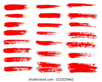 Painted Grunge Stripes Set Red Labels Stock Vector (Royalty Free ...